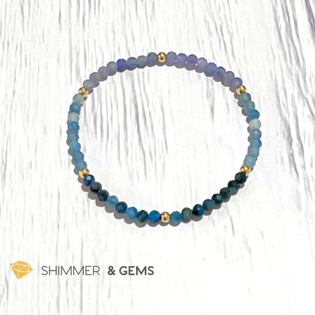 Stress Release Bracelet (Aquamarine Kyanite Tanzanite)4Mm