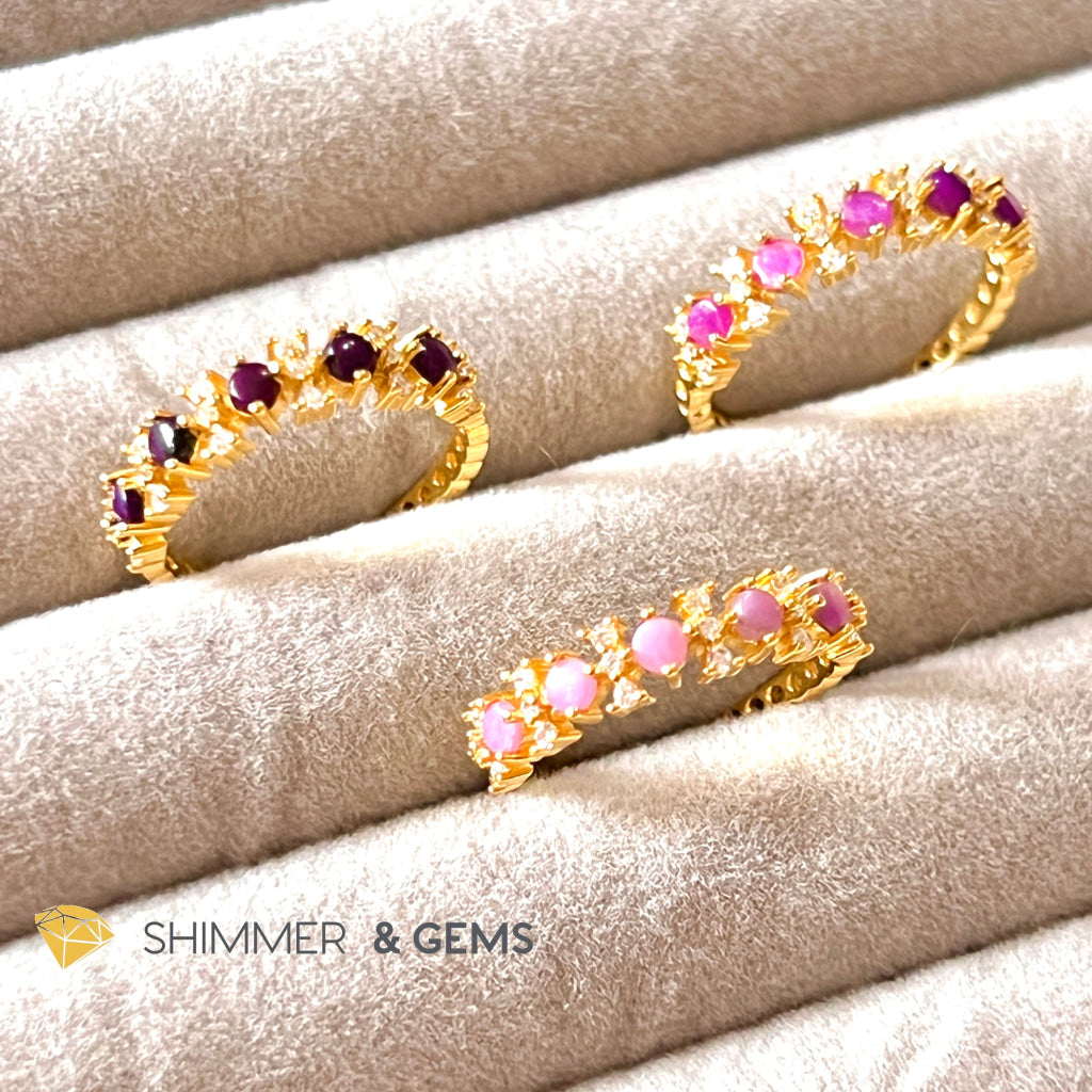 Sugilite 925 Silver Rings (Gold Electroplating) Adjustable Size