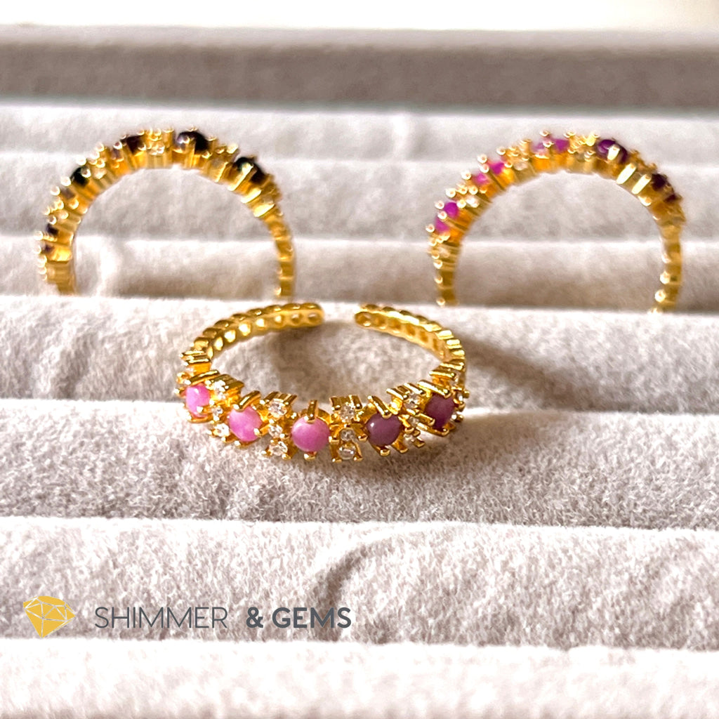 Sugilite 925 Silver Rings (Gold Electroplating) Adjustable Size