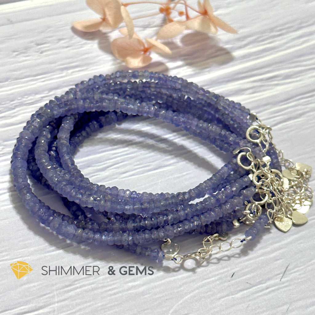 Tanzanite 925 Silver Bracelet (3-3.5mm Rondelle)