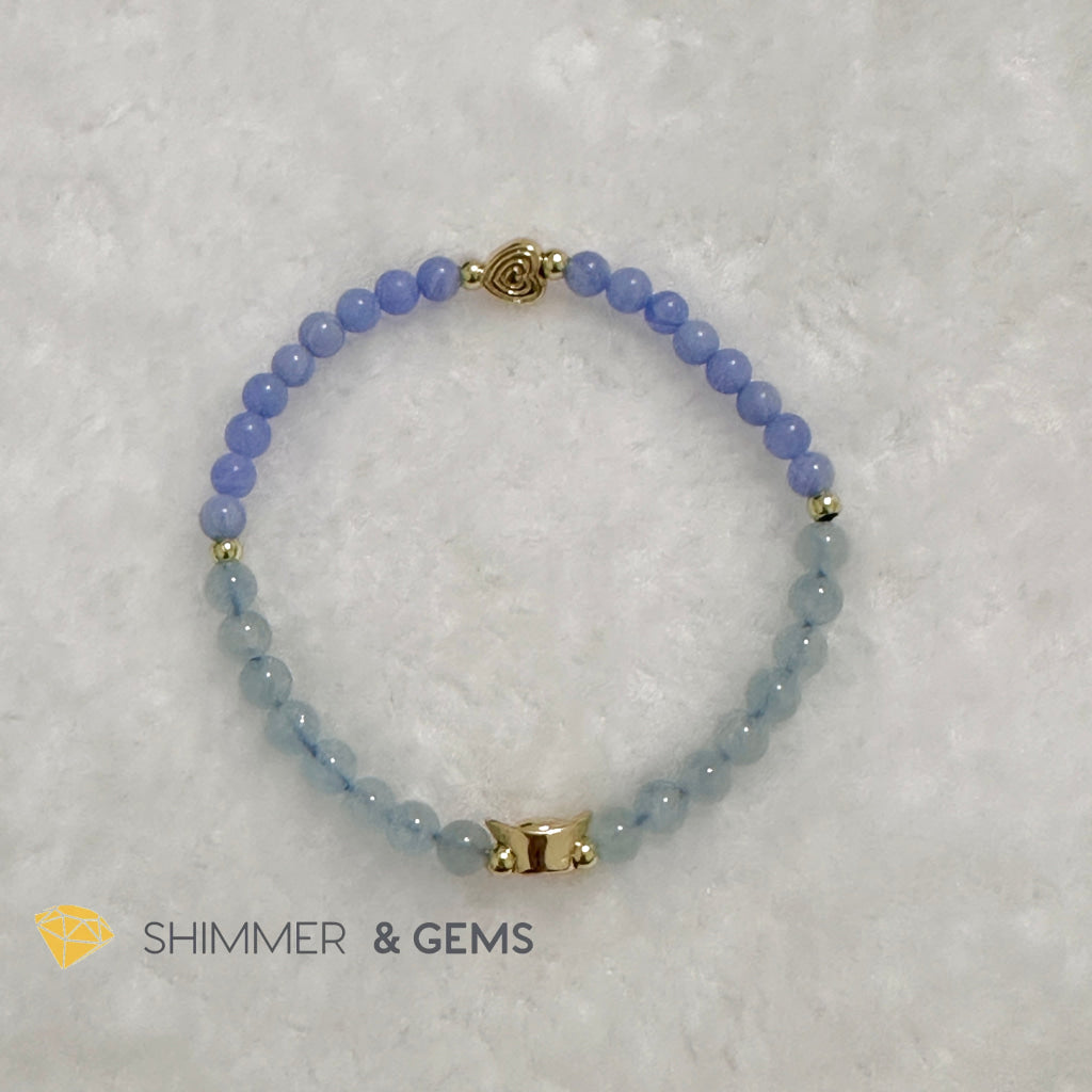 Tiger Animal Zodiac 2024 Goodluck Bracelet (Chalcedony & Aquamarine) Feng Shui
