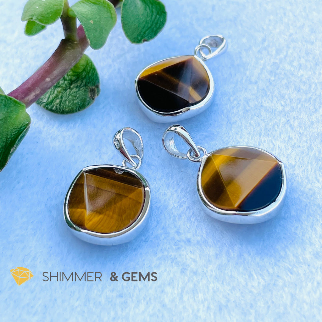 Star Of David Tigers Eye 12Mm Pendants 925 Silver Charms &