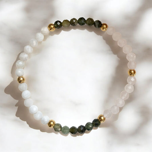 Joyful Heart Bracelet (4mm with Stainless Steel Beads)