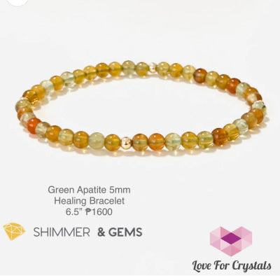 Green Apatite 5mm Healing Bracelet with 14k gold filled