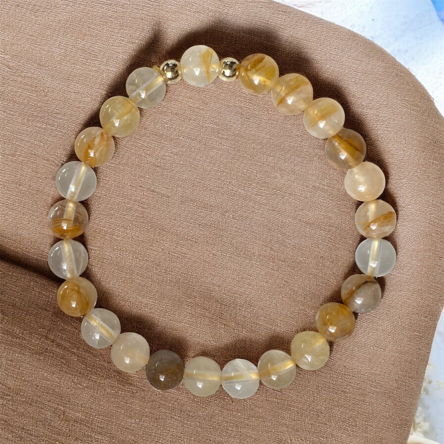 Golden Healer (Hematoid) Bracelet with 14k gold-filed 6mm