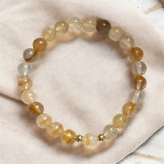 Golden Healer (Hematoid) Bracelet with 14k gold-filed 6mm