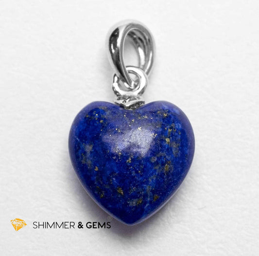 Lapis Lazuli Heart 925 Silver Pendant 10mm (Inner Wisdom, Royal Insight)