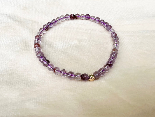 Phantom Amethyst AAA Grade Bracelet (4mm with 14k gold filled)