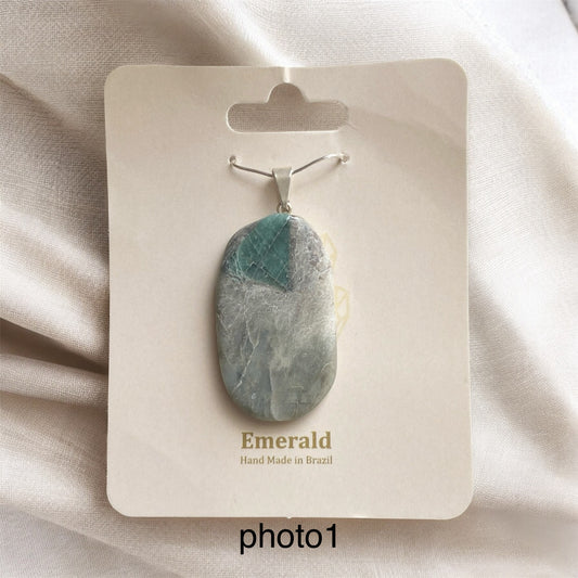 Polished Emerald Slab Pendant (Brazil) 30-45mm