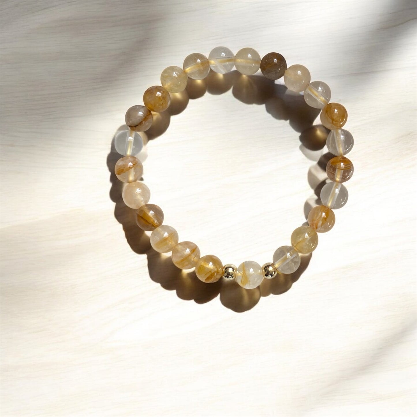 Golden Healer (Hematoid) Bracelet with 14k gold-filed 6mm