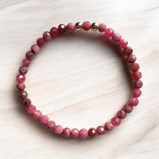 Red Tourmaline Bracelet 4mm