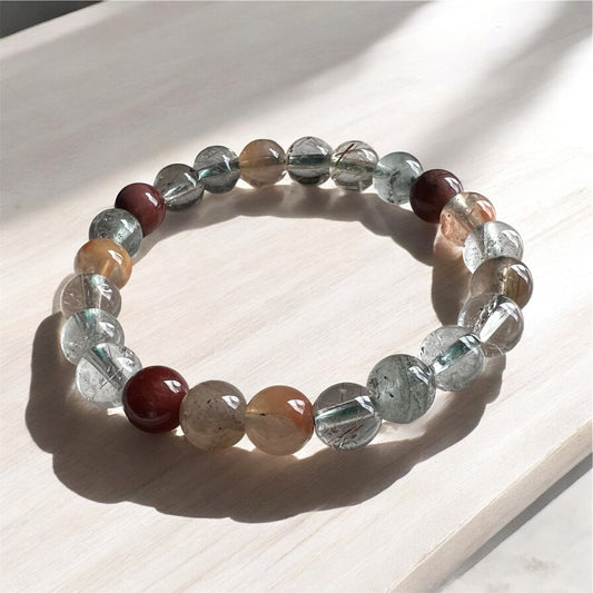 Multi Colored Rutilated 8mm Bracelet