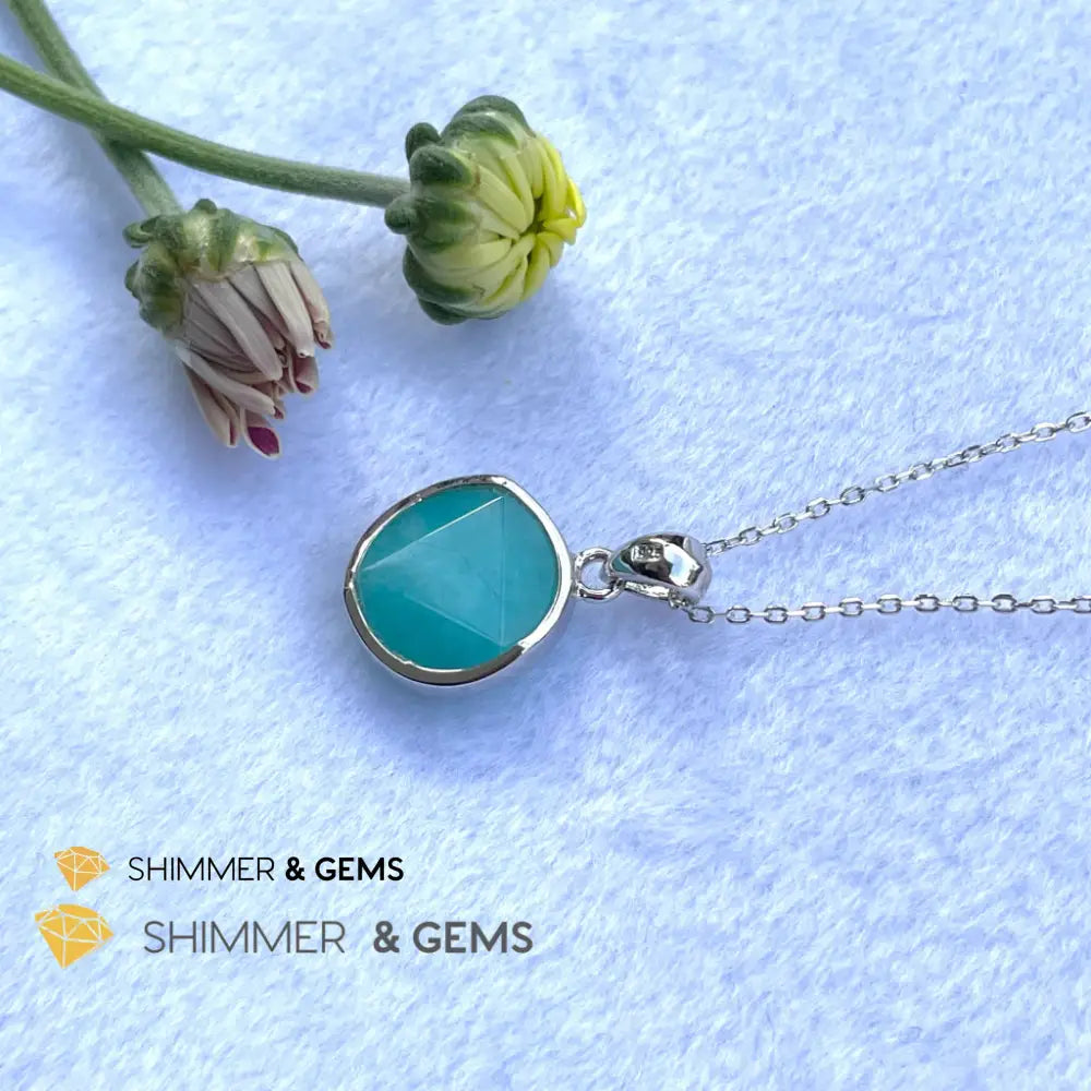 Star Of David Amazonite 12Mm Pendant 925 Silver Charms & Pendants