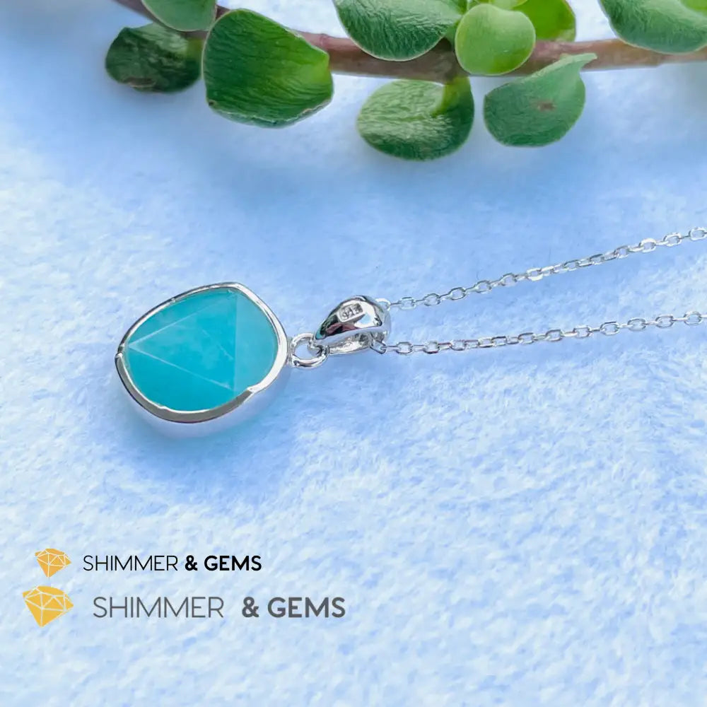 Star Of David Amazonite 12Mm Pendant 925 Silver Charms & Pendants