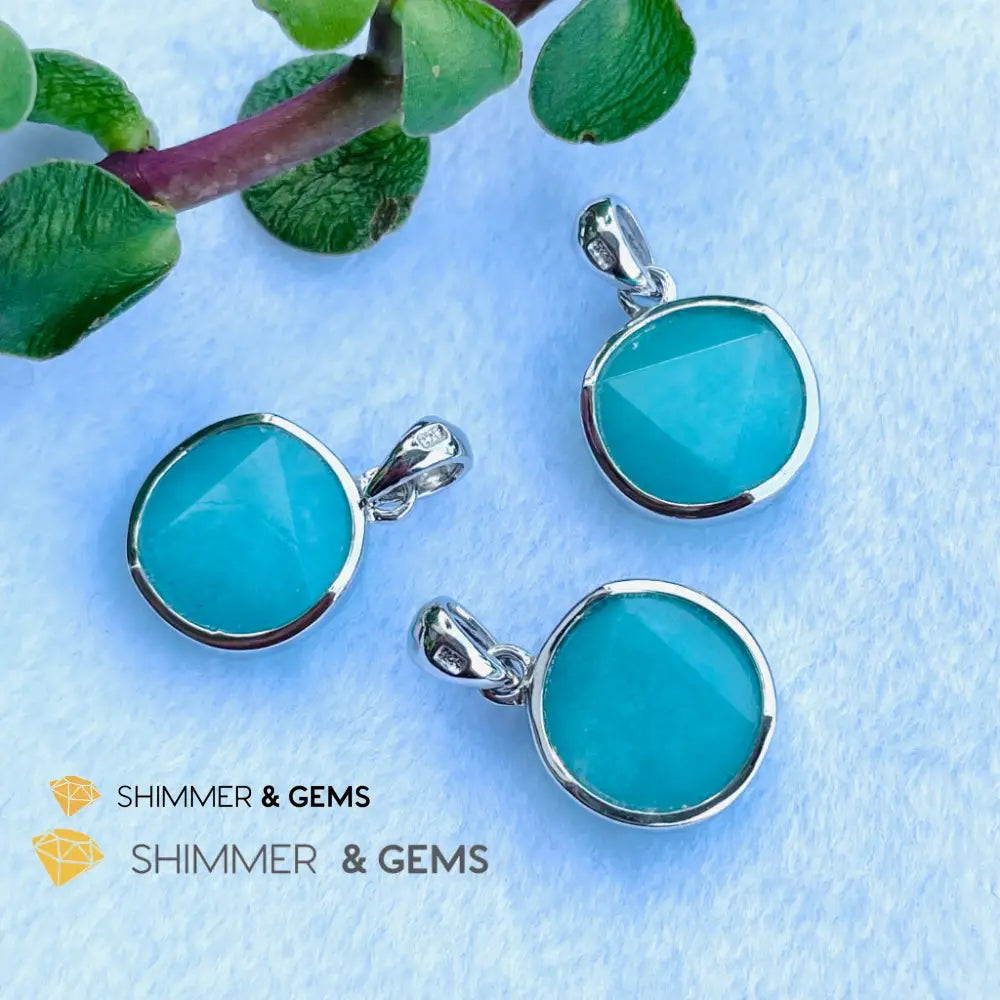 Star Of David Amazonite 12Mm Pendant 925 Silver Charms & Pendants