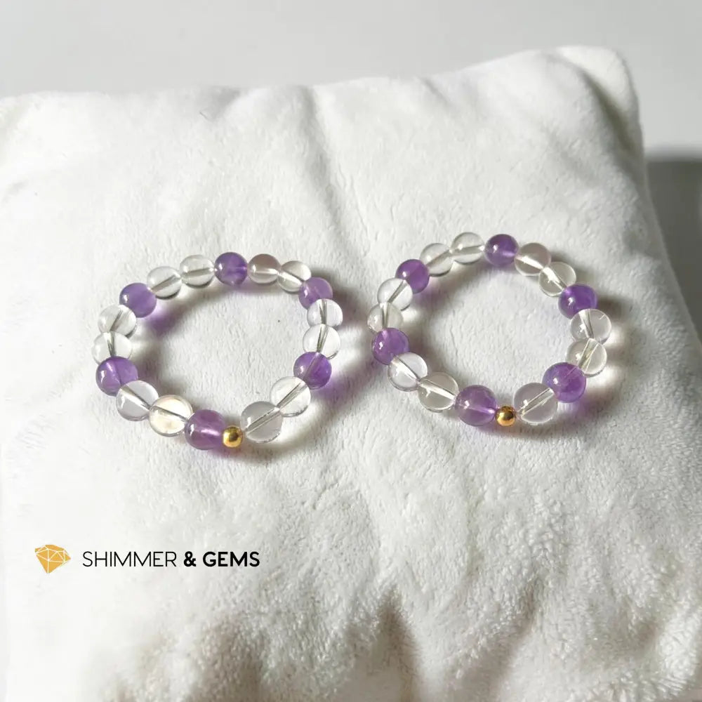 Amplify Success 10mm Bracelet (Amethyst & Clear Quartz)