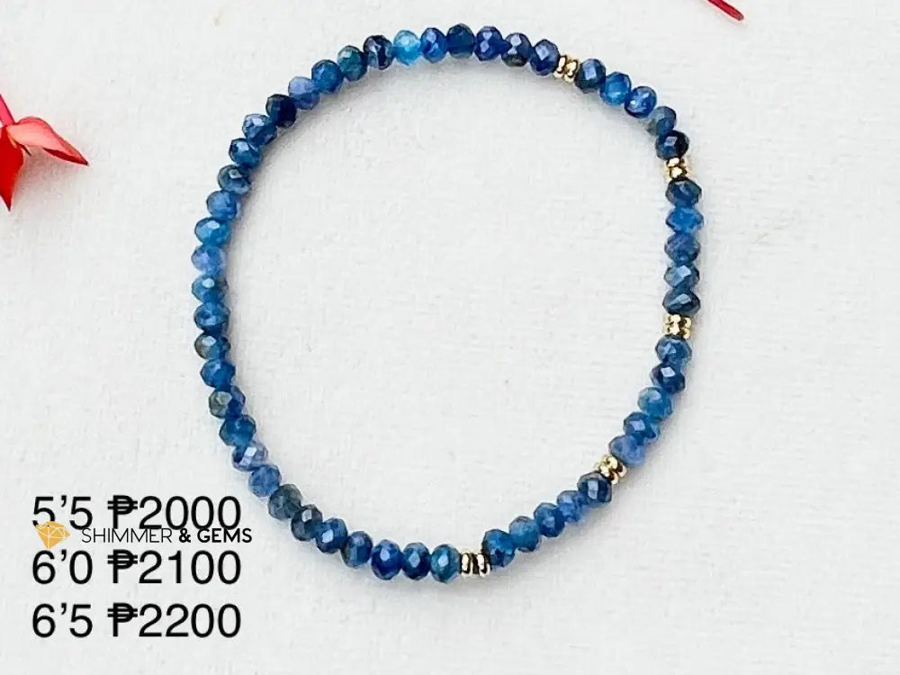 Blue Kyanite 4mm Bracelet (High Vibes) 5.5’’