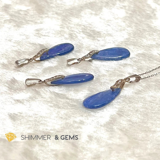Blue Kyanite Drop Pendant  (Alloy)
