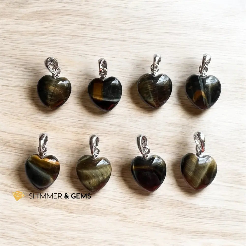 Blue Tiger’s Eye Pendant pendants heart Charms & Pendants