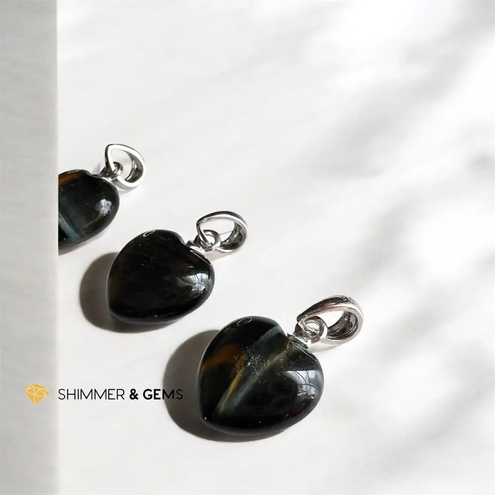 Blue Tiger’s Eye Pendant pendants heart Charms & Pendants