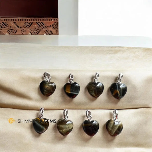 Blue Tiger’s Eye Pendant pendants heart Charms & Pendants
