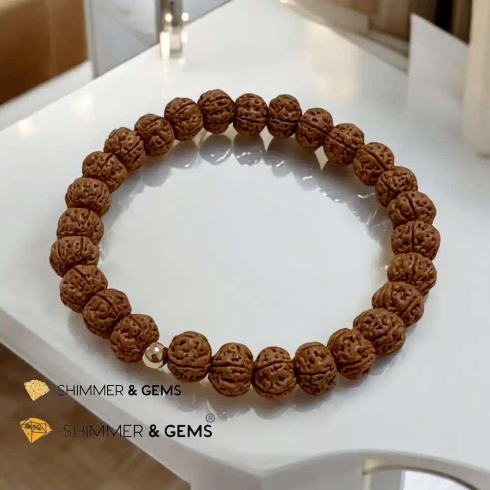 Bodhi Seeds Rudrashka Bracelet 8mm 6.5”