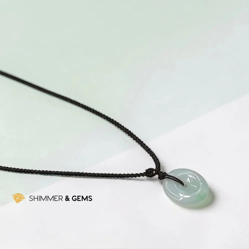 Burma Jade 25mm Donut Pendant with String (Fortune & Prosperity)High Grade - 25mm