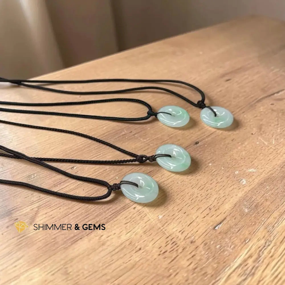 Burma Jade 25mm Donut Pendant with String (Fortune & Prosperity)High Grade - 25mm