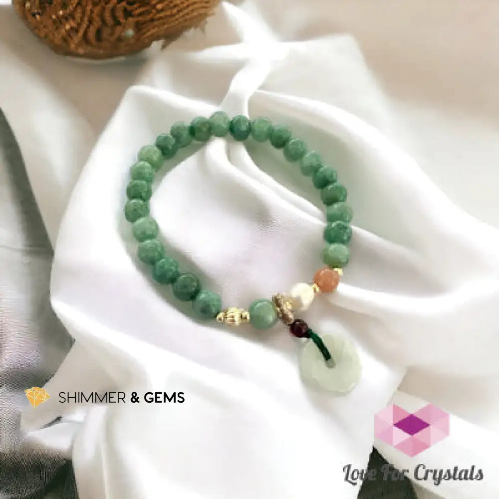 Burma Jade 6mm (dark green) with Coin 6.0”