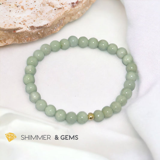 Burma Jade (AA Grade) 6mm Bracelet with 14k gold filled bead