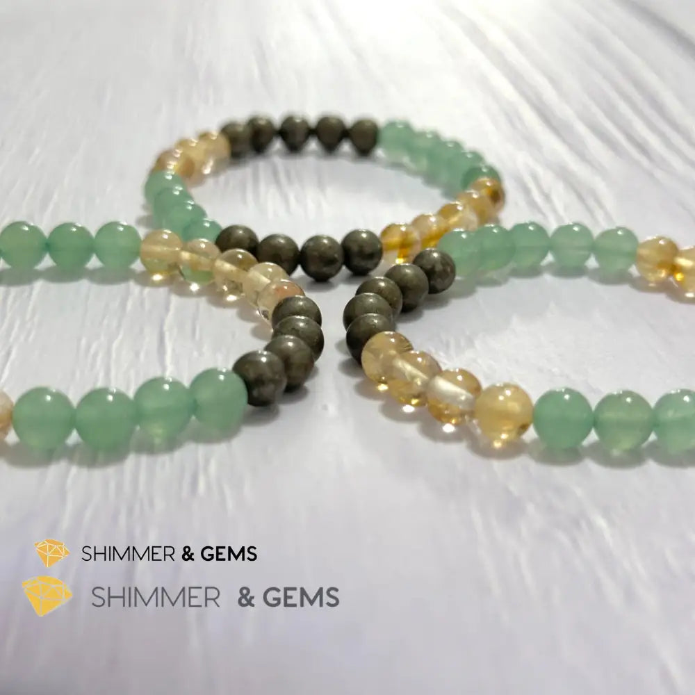 Business Luck Remedy Bracelet (Pyrite Citrine Aventurine 6mm)