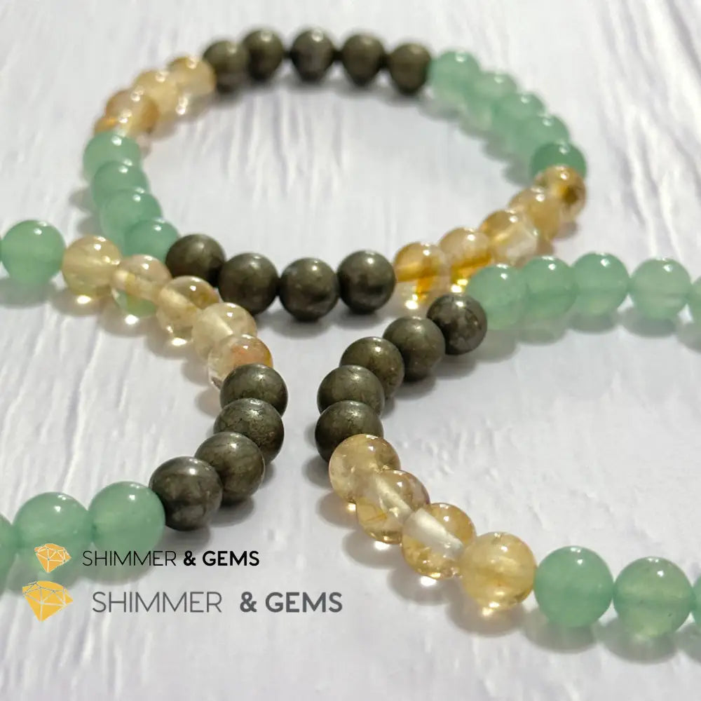 Business Luck Remedy Bracelet (Pyrite Citrine Aventurine 6mm)