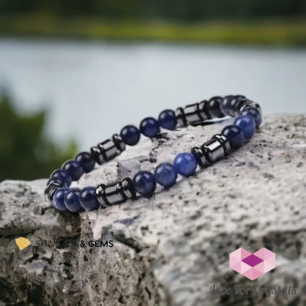 Calming Bracelet (Blue Sodalite and Hematite) Bracelets