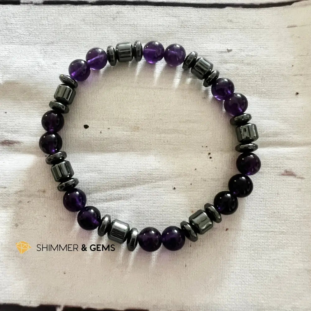 Career Success (Amethyst & Hematite) Bracelets