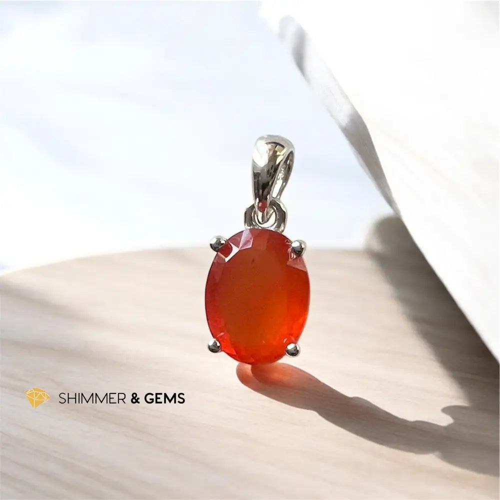 Carnelian Oval Pendant in 925 Silver (For Emotional Balance & Creativity) AA Grade 7mm Pendant Only Charms & Pendants