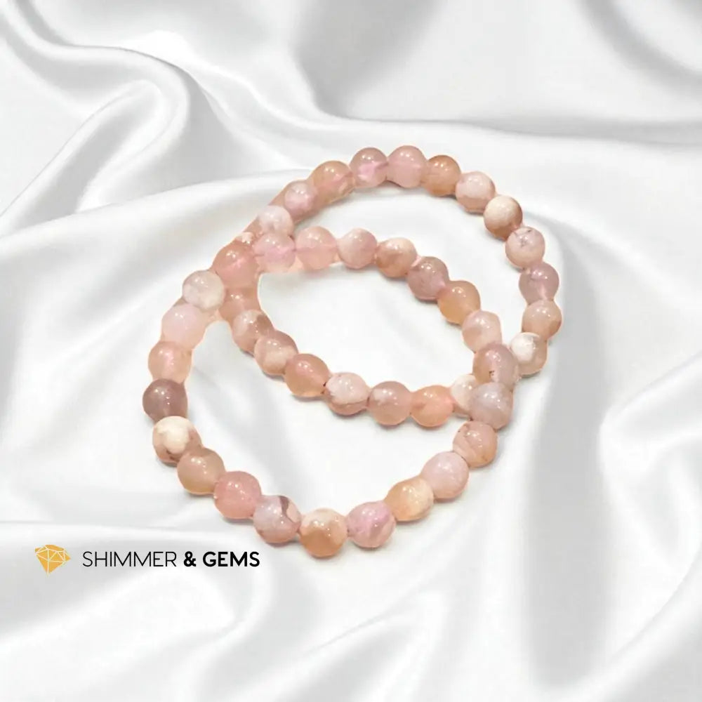 Cherry Blossom/ Sakura/ Flower Agate 8mm Bracelet Bracelets