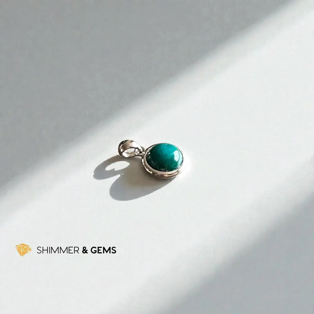 Chrysocolla Pendant (Rare) 10mm round pendant Charms & Pendants