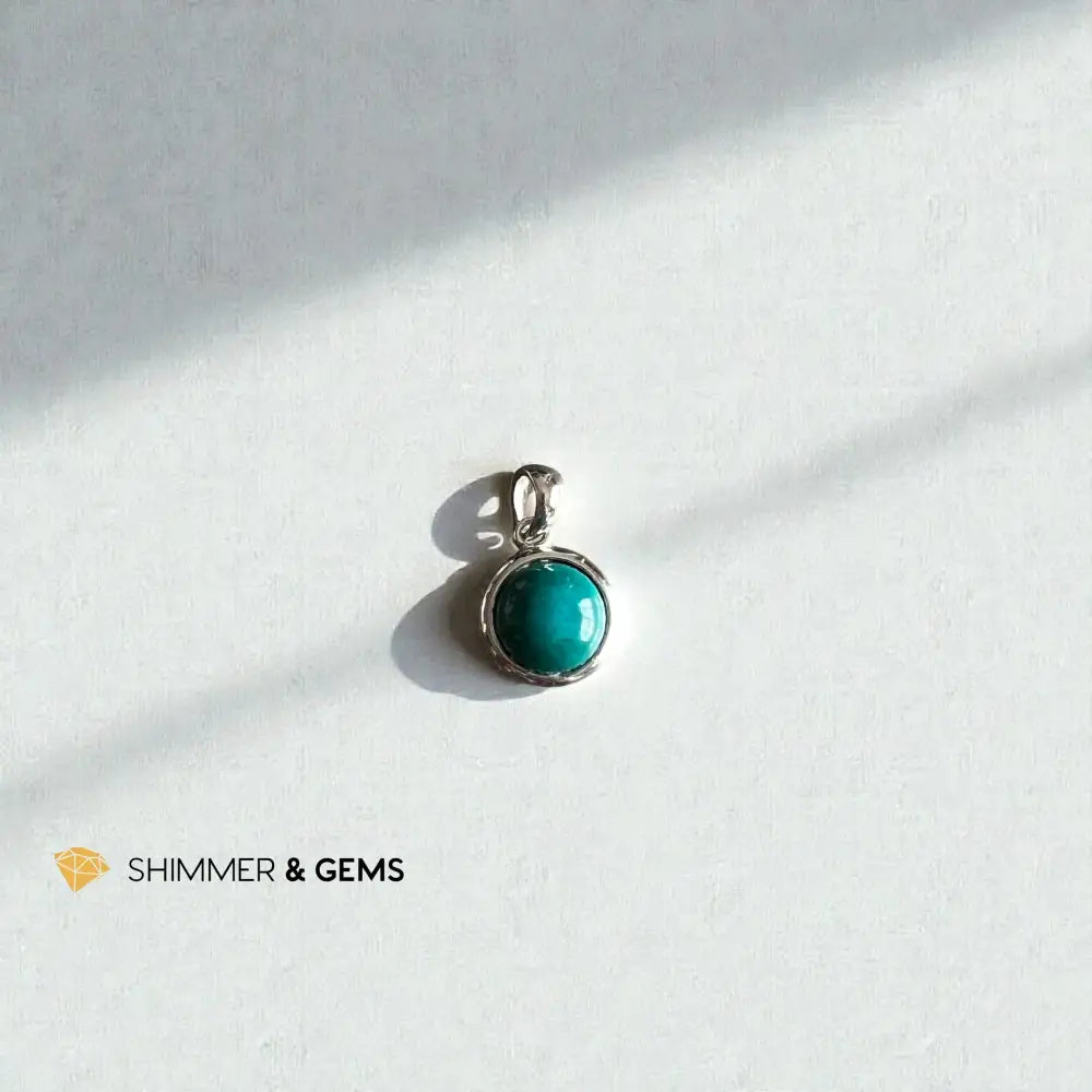 Chrysocolla Pendant (Rare) 10mm round pendant Charms & Pendants