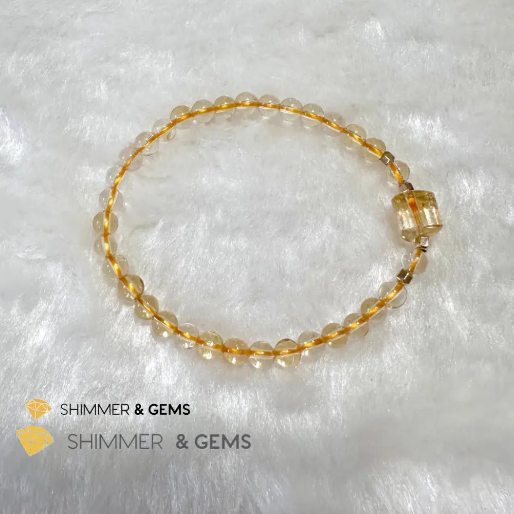 Citrine 4mm Wealth Activator Bracelet with 14k gold filled beads