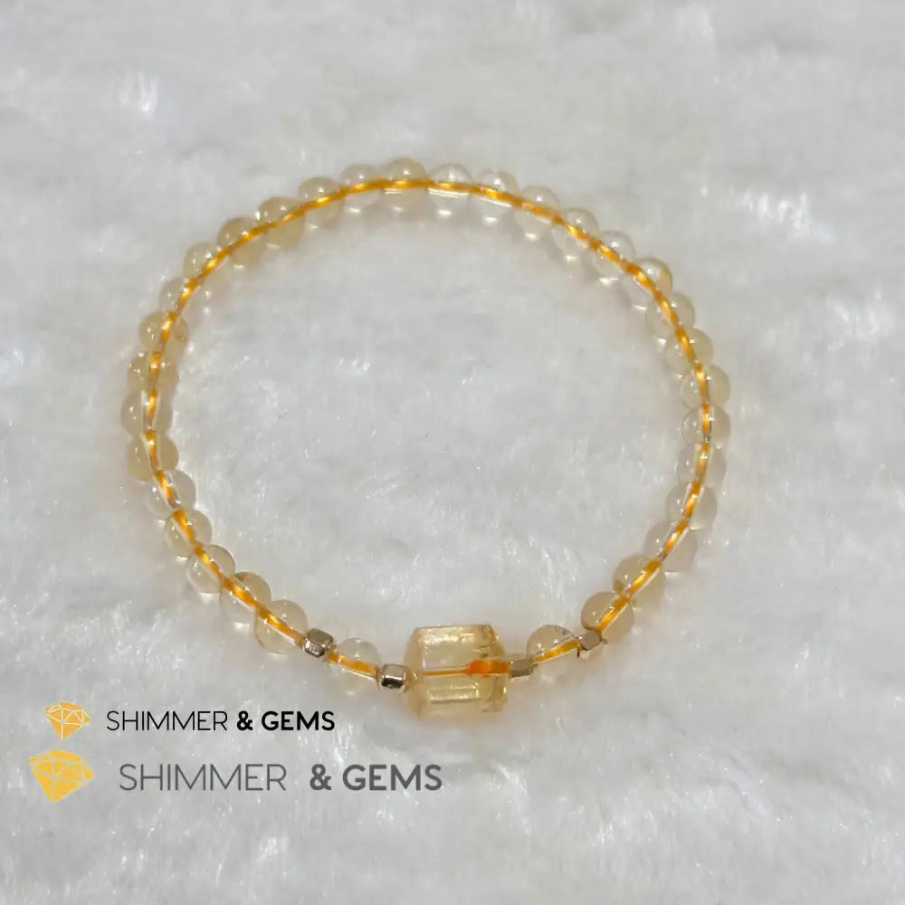 Citrine 4mm Wealth Activator Bracelet with 14k gold filled beads