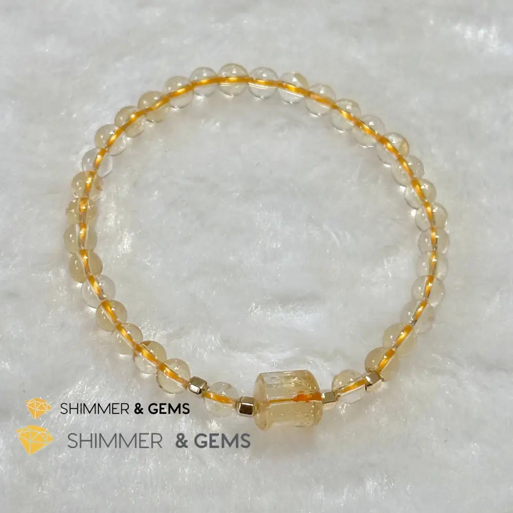 Citrine 4mm Wealth Activator Bracelet with 14k gold filled beads
