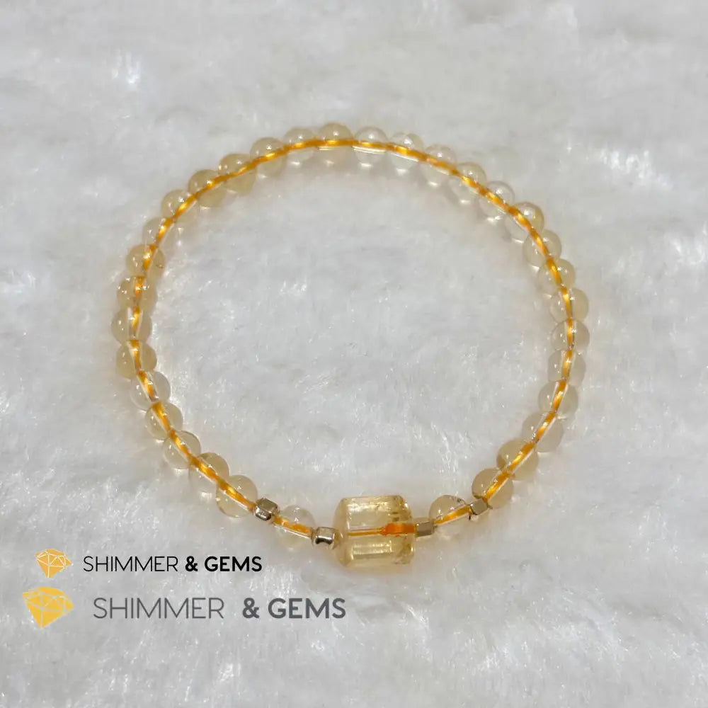 Citrine 4mm Wealth Activator Bracelet with 14k gold filled beads
