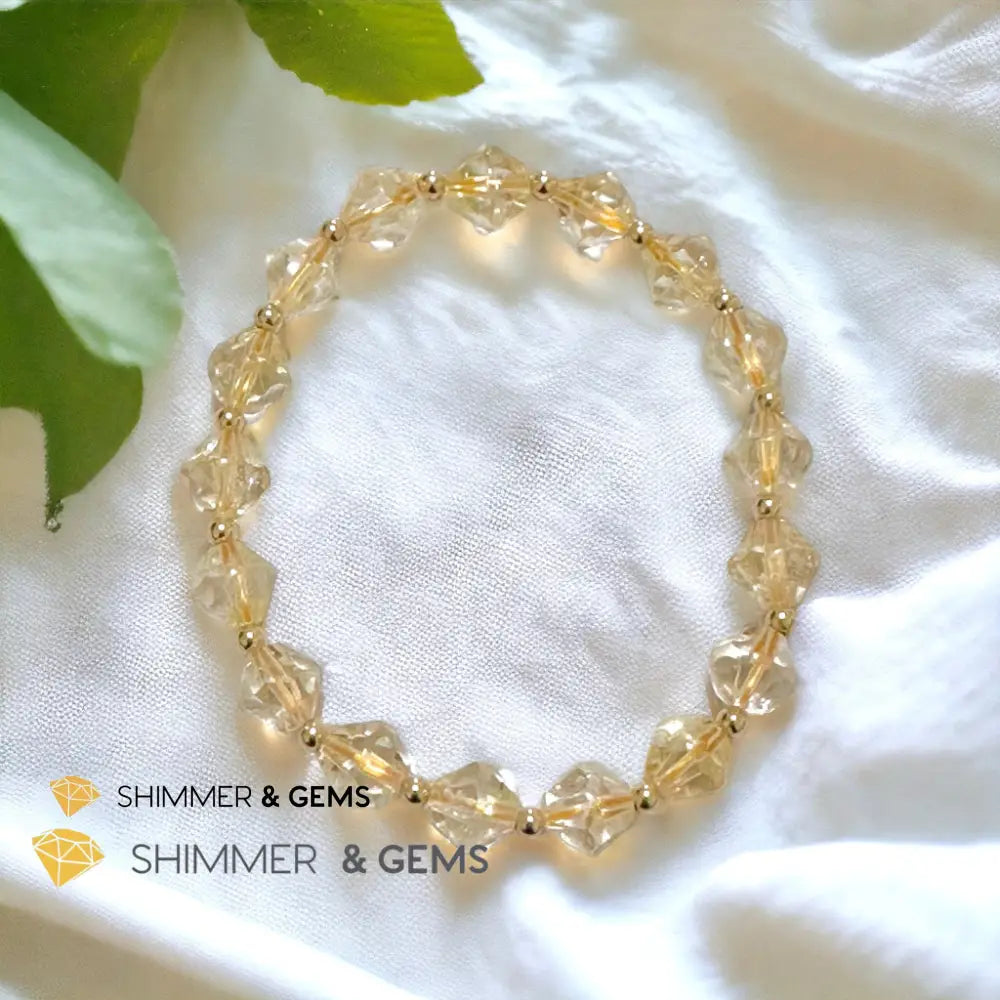 Citrine Bi-cone 8mm Bracelet with 14k Gold Filled (AAA Grade) Bracelets