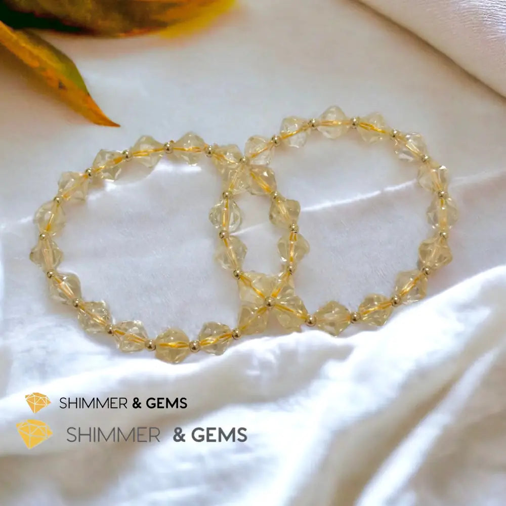 Citrine Bi-cone 8mm Bracelet with 14k Gold Filled (AAA Grade) Bracelets