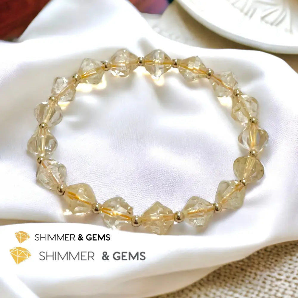 Citrine Bi-cone 8mm Bracelet with 14k Gold Filled (AAA Grade) Bracelets