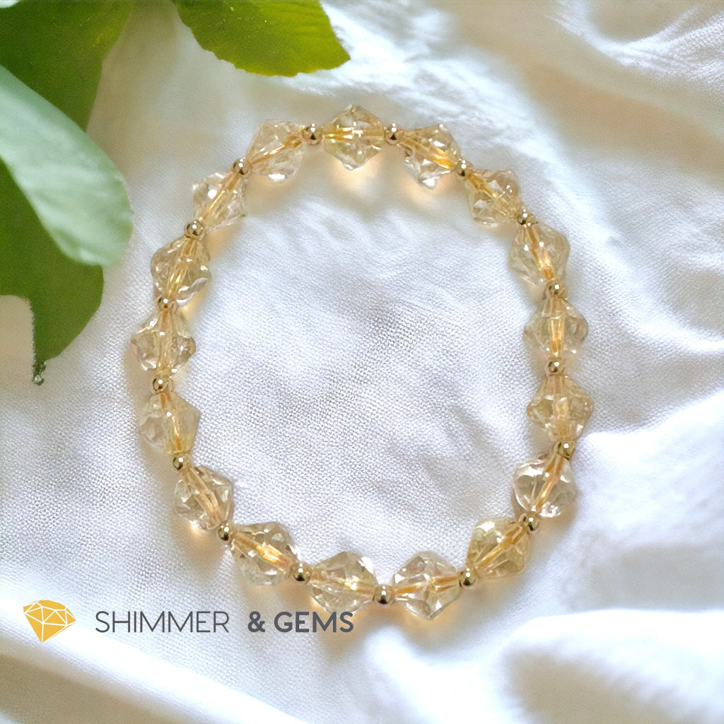 Citrine Bi-cone 8mm Bracelet with 14k Gold Filled (AAA Grade)