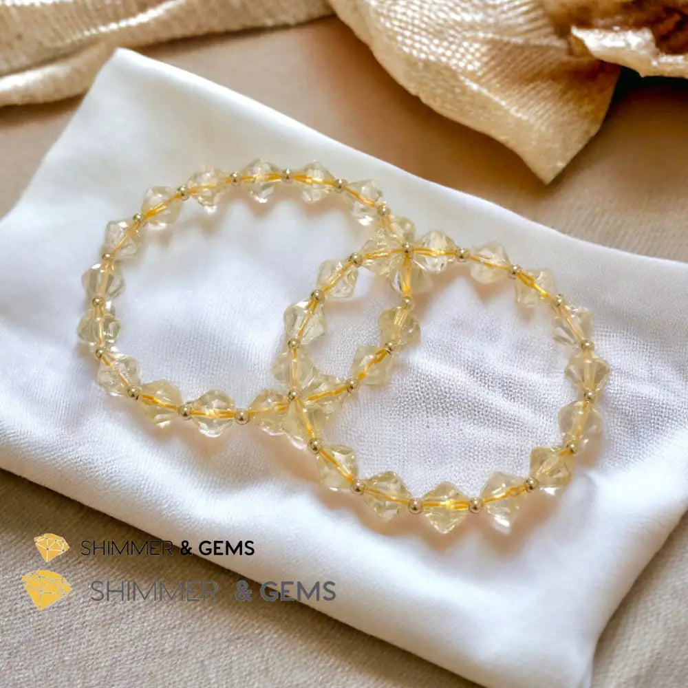 Citrine Bi-cone 8mm Bracelet with 14k Gold Filled (AAA Grade) Bracelets