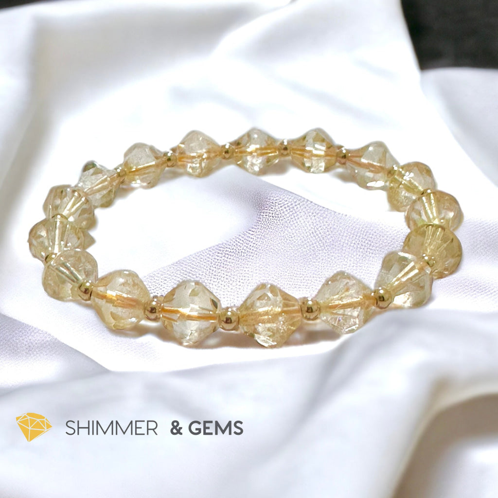 Citrine Bi-cone 8mm Bracelet with 14k Gold Filled (AAA Grade)