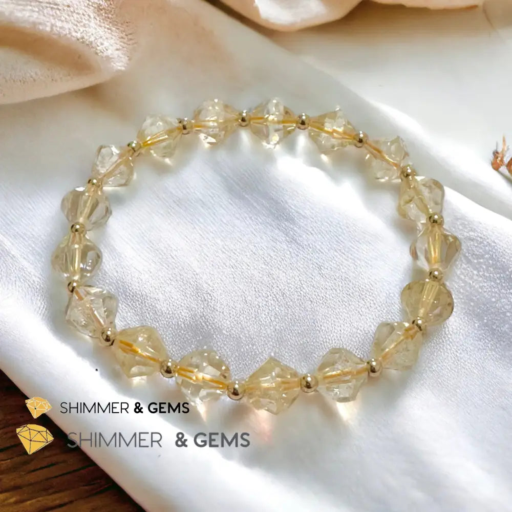 Citrine Bi-cone 8mm Bracelet with 14k Gold Filled (AAA Grade) Bracelets
