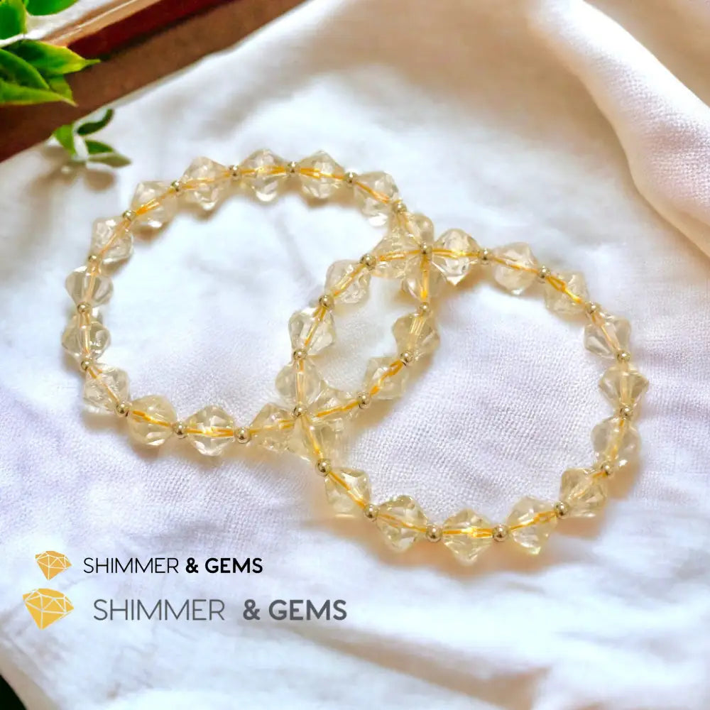 Citrine Bi-cone 8mm Bracelet with 14k Gold Filled (AAA Grade) Bracelets